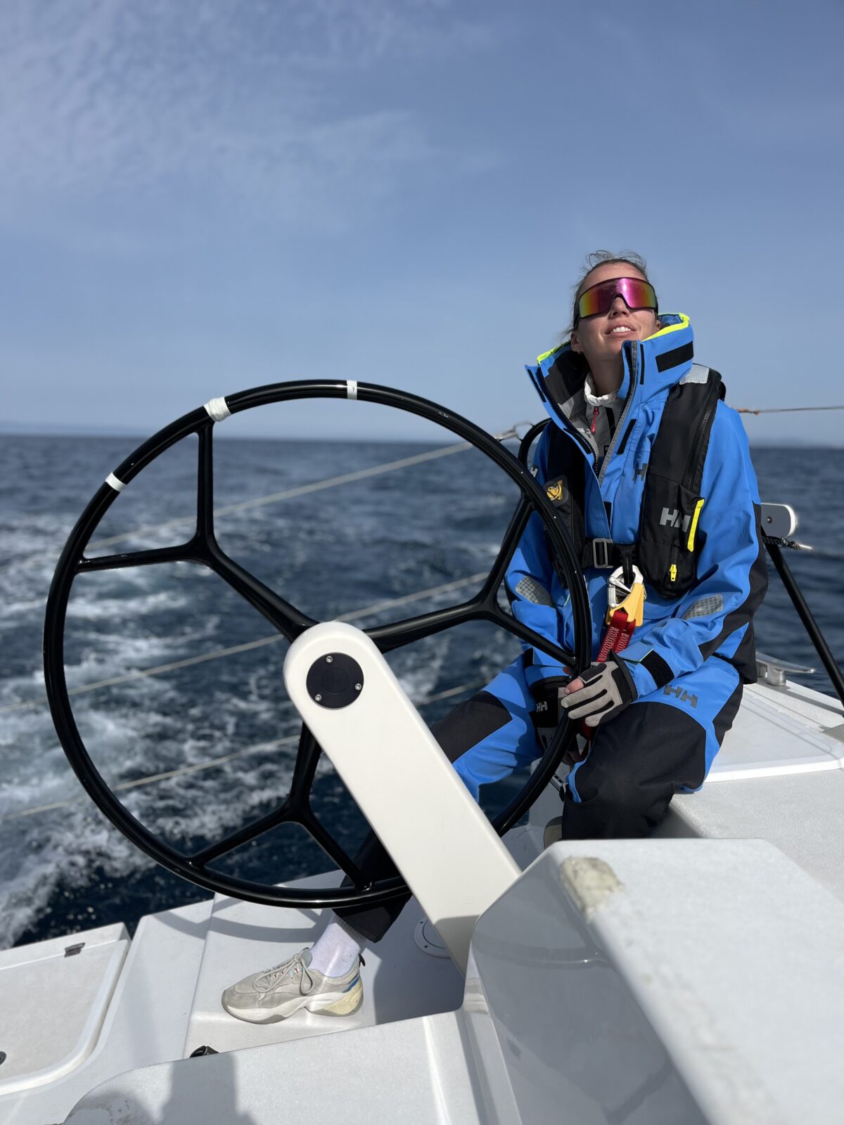 Zuzana Králiková sailing at the helm